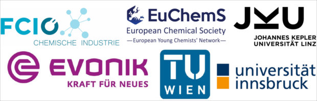 Sponsorenlogos: Evonik, EYCN, FCIÖ, JKU Linz, LFU Innsbruck, TU Wien;